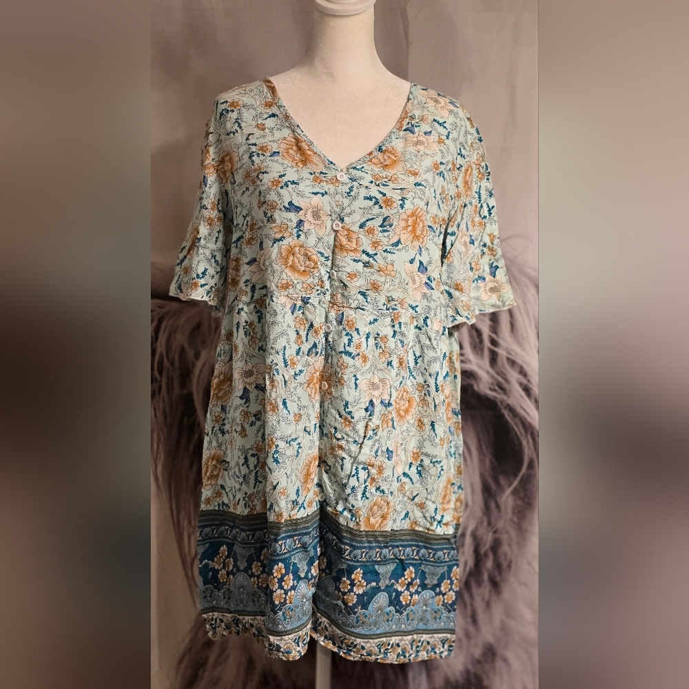 Boho Floral Mini Dress